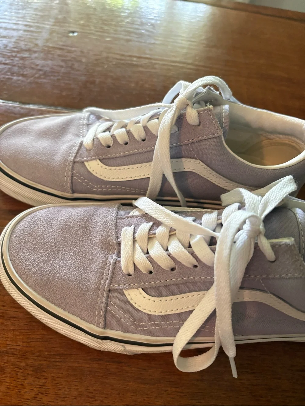 Vans Lavender and White Old Skool Sneakers